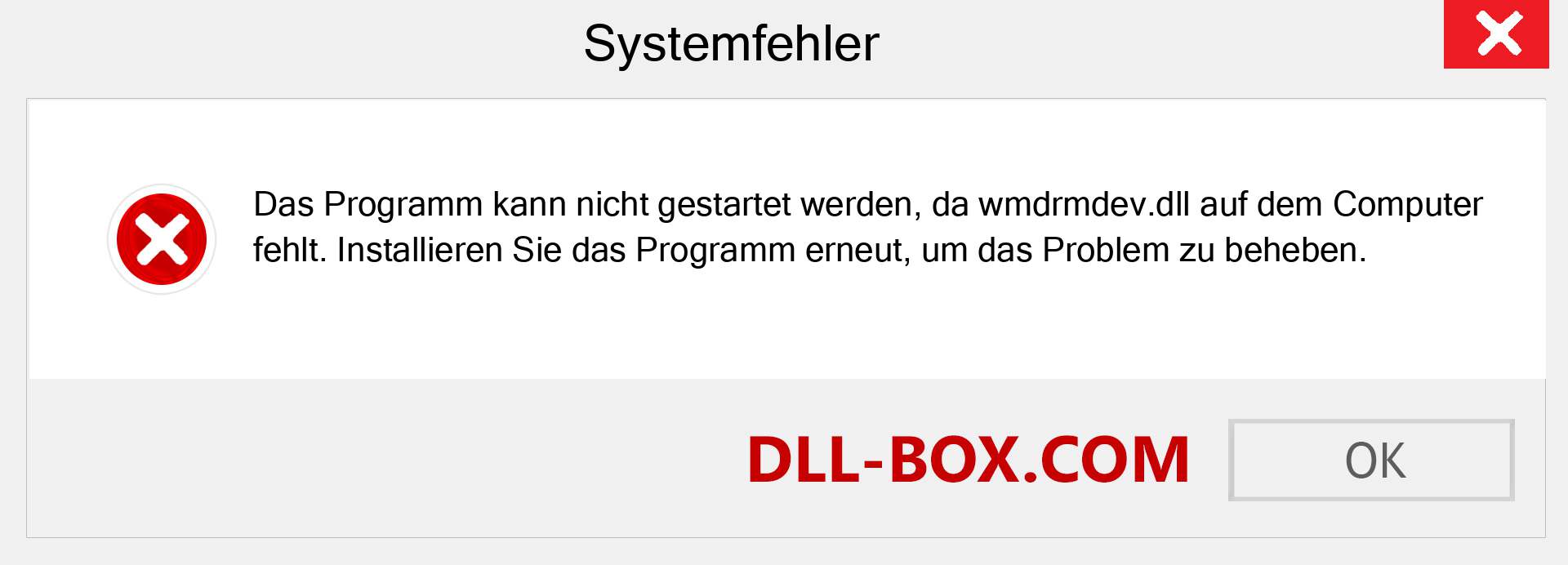 wmdrmdev.dll-Datei fehlt?. Download für Windows 7, 8, 10 - Fix wmdrmdev dll Missing Error unter Windows, Fotos, Bildern