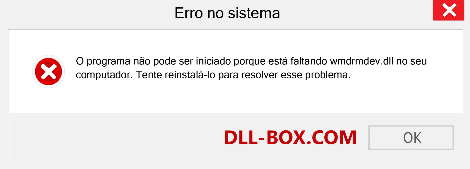 Arquivo wmdrmdev.dll ausente ?. Download para Windows 7, 8, 10 - Correção de erro ausente wmdrmdev dll no Windows, fotos, imagens