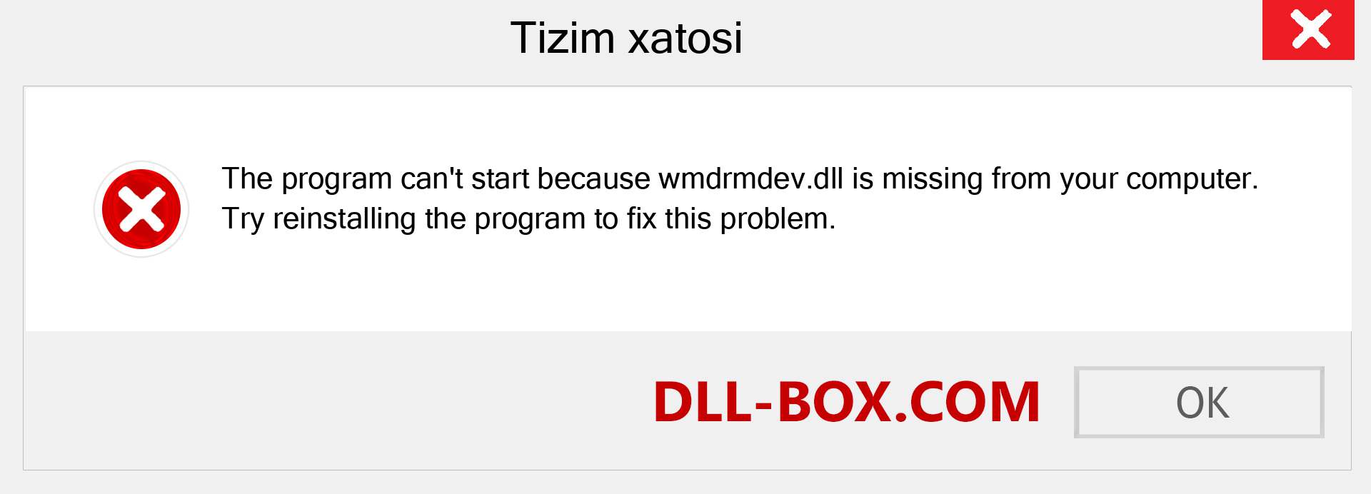 wmdrmdev.dll fayli yo'qolganmi?. Windows 7, 8, 10 uchun yuklab olish - Windowsda wmdrmdev dll etishmayotgan xatoni tuzating, rasmlar, rasmlar